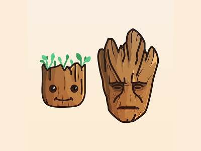 I am Groot art cute design disney fanart gotg groot guardians of the galaxy illustration line tree wood