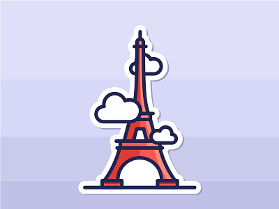 Paris Eiffel Tower buildings contest eiffel tower france illustration landmark metal outline playoff stickers town vector