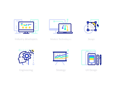 Spike Icons 2d design engineering icon icon set industry line minimalistic modern technologies seniors developers strategy ux design