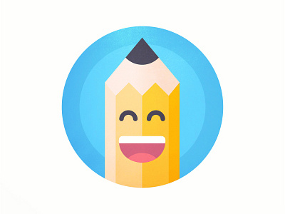 Smiling Pen avatar badge cute fun icon illustration pen pencil smile sticker tool vector