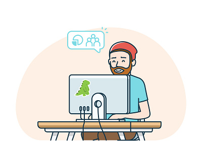 Character 👨‍💻 avatar business characters communication computer coworking group illustration laptop line sticker teamwork