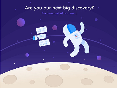 Discovery 🌘 app astronaut moon page planet space spaceman spaceship stars ui ux website