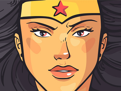 Wonder Woman character design colorful cute dc comics female girl illustration power style trend wacom wonder woman