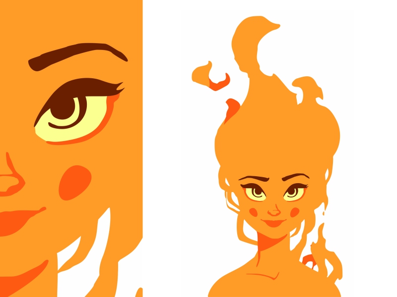 Fire Girl 🔥 beautiful character design cute female fire fire girl flat girl pretty sexy smile vector