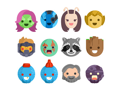Guardians Of Galaxy Emoji character comics emoji emoji set faces guardians guardians of the galaxy hero icons illustration marvel starlord