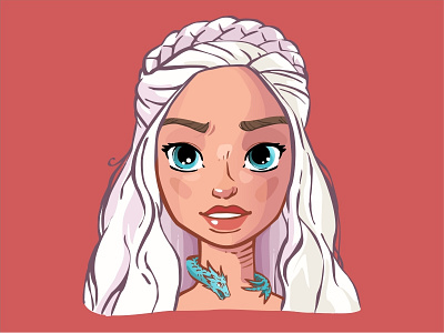 Daenerys Targaryen 🐉🐲🐉 beautiful character design cute daenerys dragon drogon female game of thrones got illustration pretty smile