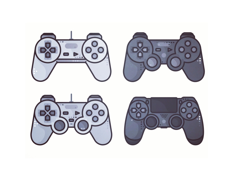 Sony Controllers gamepad illustration joystick game design retro gaming game video 80s 90s controller sony playstation