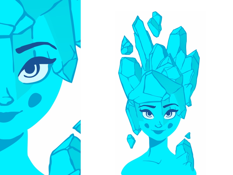 Ice Girl ❄️☄️ beautiful character design cute female flat girl ice ice girl pretty sexy smile vector