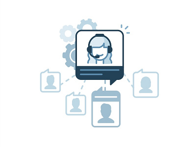 Automatic Chat Routing avatar bot chat help icon illustration messenger network password routing server team