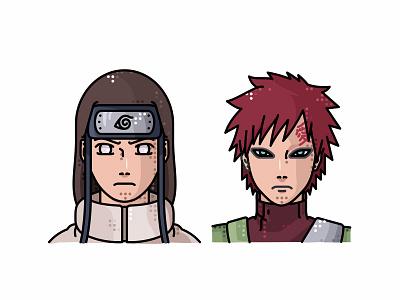 Neji And Gaara 2d animation avatar cartoon character face gaara illustration image naruto ninja obito
