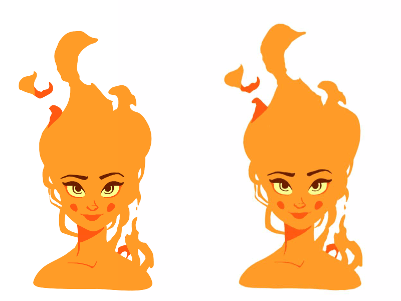 Fire Girl Animation 🔥 animation character design cute female fire fire girl flat gif girl live smile vector