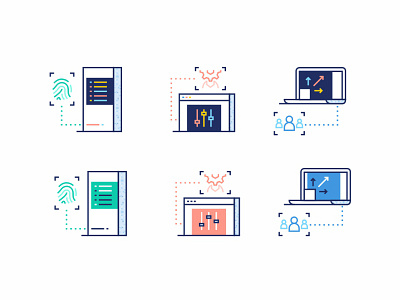 Security, Configurability and Scalability Icons configurability connection fingerprint icons scalability search security server settings technology user