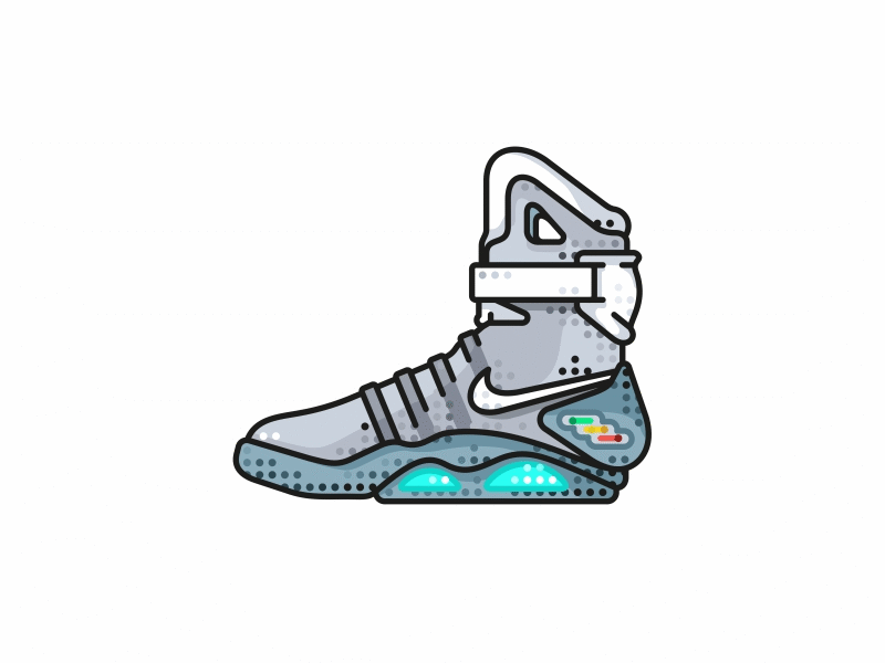 Marty McFly Sneakers 👟 air mags back to the future future gif icons illustration marty mcfly nike shoes texture vector