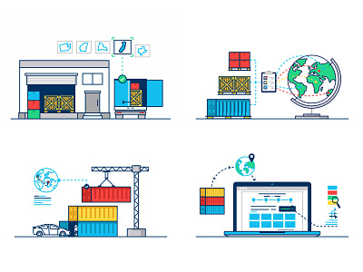 Storage, Tracking, Shipping and Software 📦🚛🗺️💻 cargo cars interface map shipping sistem software storage technology tracking truck world