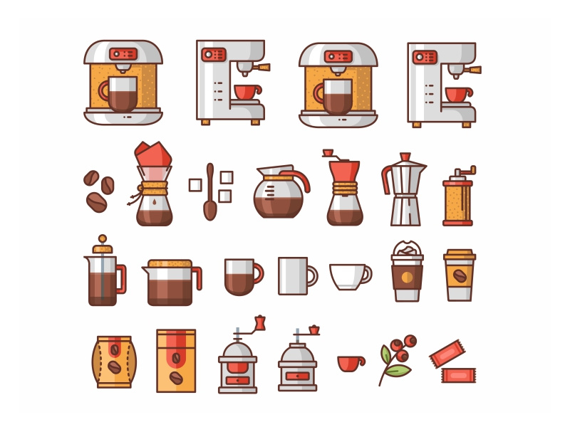 Download Coffee Icons ☕ by Aleksandar Savic on Dribbble