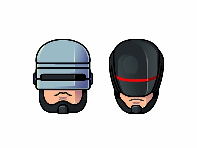 Robocop Icons character design face hero icon icon design illustration metal pistol portraits robocop ui ux weapon