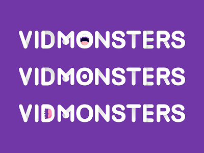 Vidmonsters Typo characters colors faces font gradient icons illustration lettering logo mark monster symbols