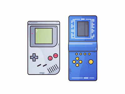 GameBoy 🔛Tetris 80s 90s arcade colors console game gameboy gaming illustration oldy retro tetris