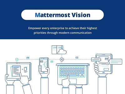 Mattermost Vision chat code communication hand illustration messaging phone protection technology text user vector