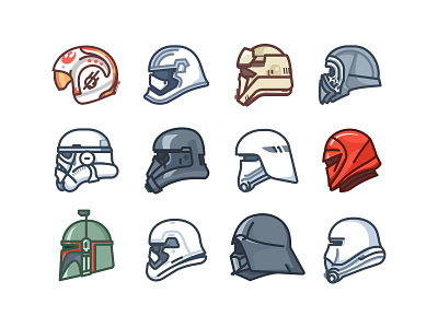 Star Wars Helmets boba fett character darth vader death star droid helmet icons kylo outline r2d2 star wars stormtrooper
