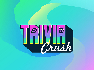 Trivia Crush app font game gradient logo mobile pop trivia quiz text trivia trivia crush typo
