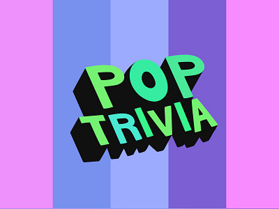 Pop Trivia app flat font game logo mobile pop trivia purple quiz text typo vector
