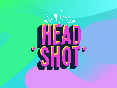 Head Shot app font game gradient head shot logo mobile pop trivia quiz shot text typo