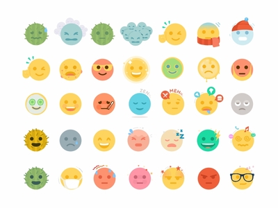 Emoji 2d character colorful cute design emoji emoji set faces flat icons illustration reactions