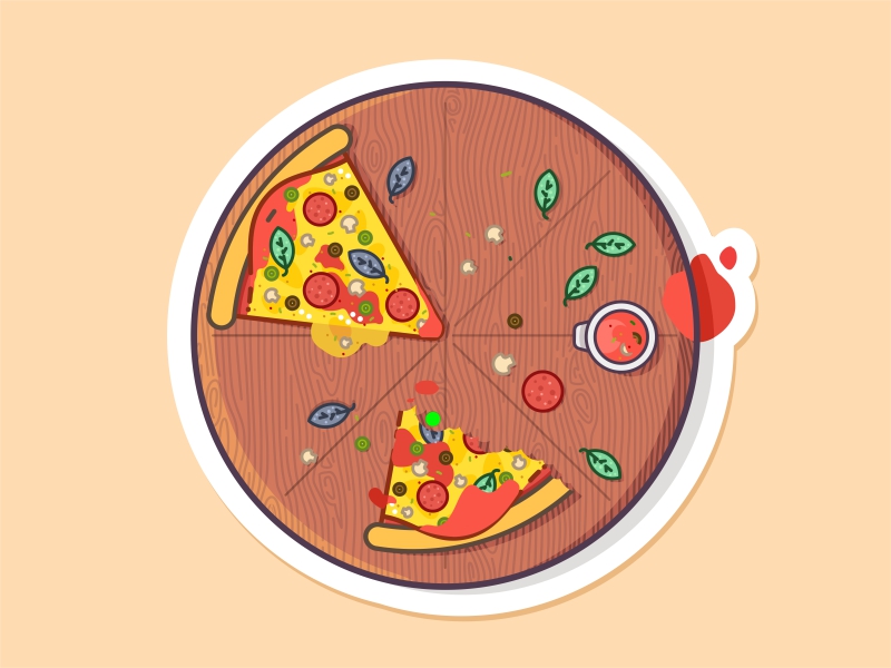 Vinny's Pizza 🍕 cheese design food illustration love pepperoni pizza sausage slice tasty wood
