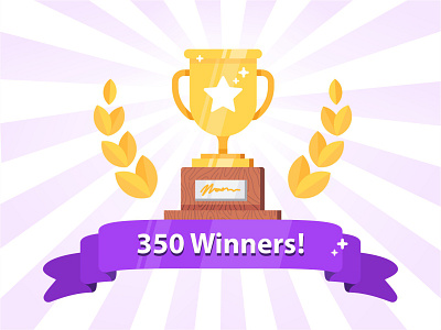 350 Winners achievement badge contest flat icon set illustration success trophy vector win winner