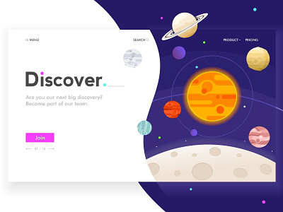 Discover 🌒 astronaut card cosmos discover gradient page planet sign up space spaceman stars ui