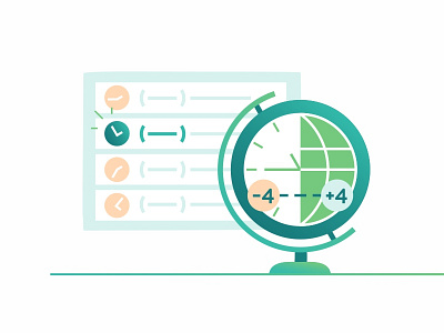 Time Zone branded asset design editorial globe gradient illustration interface time ui ux web work zone