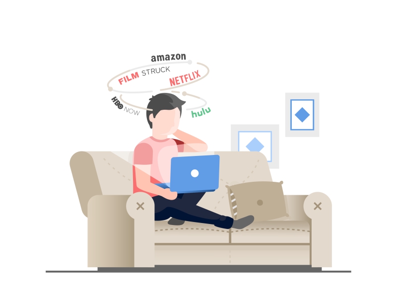 Simplified Browsing 2d accounts connect couch home relaxing simplified browsing streaming subscription technology watching