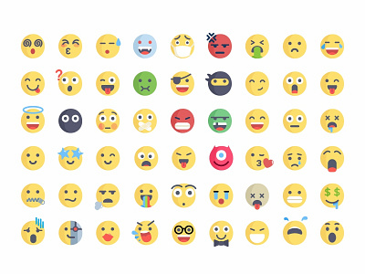 Emoji 2d character colorful cute design emoji emoji set faces flat icons illustration reactions