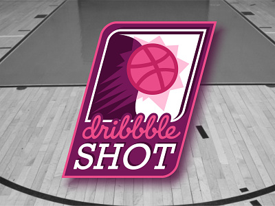 Dribbble Shot No.1 badge basketball design dribbble stickers filled free giveaway playoff illustration player shot sticker mule sticker pack typography