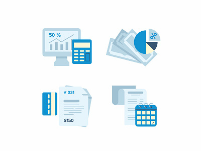 Icons Set automatically billing business customer document icon set icons invoice product revenue sales