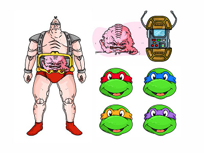 TMNT animation cartoon comic books donatello graphic illustration krang leonardo michelangelo raphael teenage mutant ninja turtles tmnt