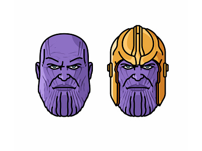 Thanos head avatar avengers character face flat game illustration infinity war power superhero thanos war