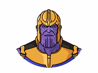 Thanos avatar avengers character face flat game illustration infinity war power superhero thanos war