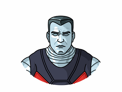 Colossus avatar character colossus deadpool face flat game illustration power superhero war x man