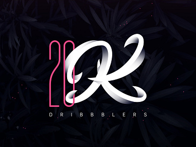 20k Dribbblers 20k animation app design dribbble illustration letter page pink studio typography ui ux