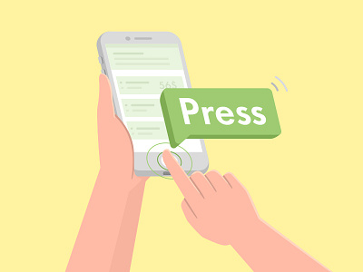 Press colorful connection cute flat gesture hand illustration iso isometric phone photos technology