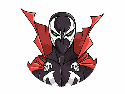 Spawn anime character comic book digital face hero illustration lines manga movie spawn syfy