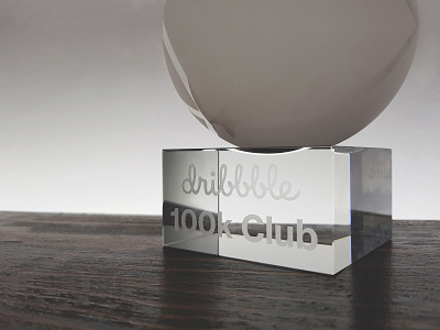 Dribbble 100k Club 100k award ball club community crystal designer dribbble gift thank you trophy