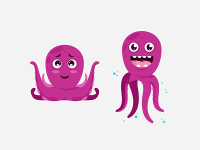 Octo 🐙 cartoon character design cute emoji emotion fun illustration language school motion octo octopus sea