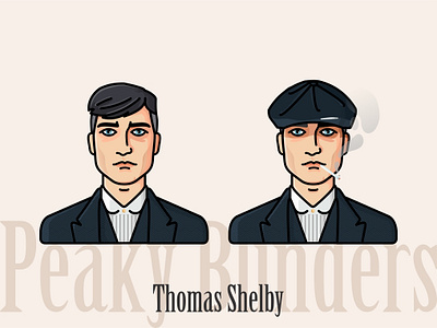 Thomas Shelby avatar character desigm face family font gangsters illustration mafia netflix peaky blinders portrait smoke cigare suit tv show
