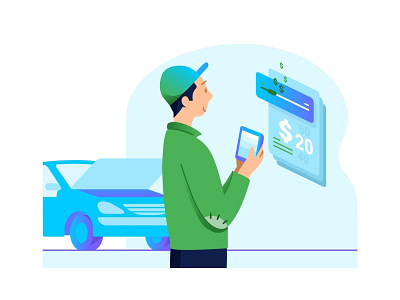 Broken Car 🚗📲🔧 animation bills brand car character design editorial illustration interface minimalist money typography ui ux web