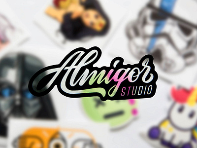 Almigor studio badge brand branding calligraphy design designer font hipster identity illustration interface letter logo mark sticker type vintage web