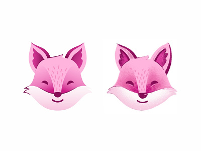 Pink Fox animal avatar brand branding mark character cute design draw emoji face fox happy smile identity dream cute illustration logo logo identity mark mascot character sticker vector yoga