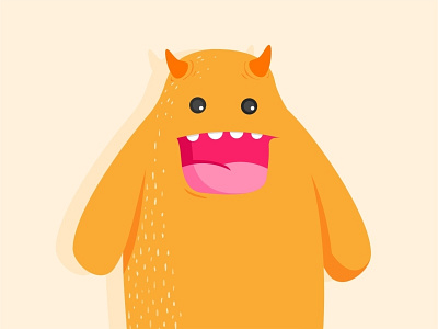 Orange Monster animals animation branding characters colors cute design draw flat fun identity illustrations mark minimal monsters orange smile sticker toys vector